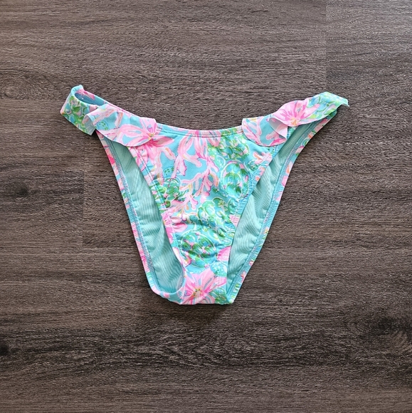 Lilly Pulitzer Light Blue Pink Mitra Bikini Bottom NWOT Size 0 - Picture 5 of 14